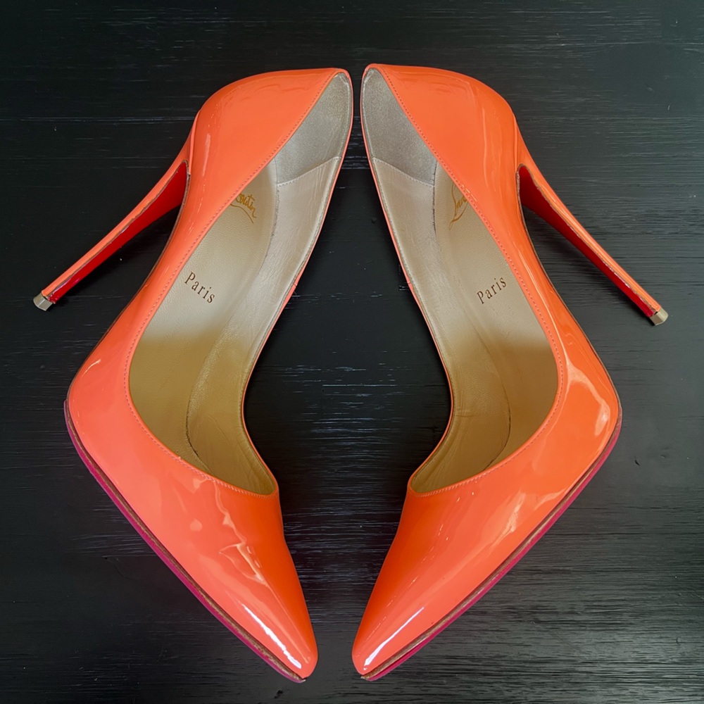 Louboutin So Kate 120 38.5 Neon Salmon